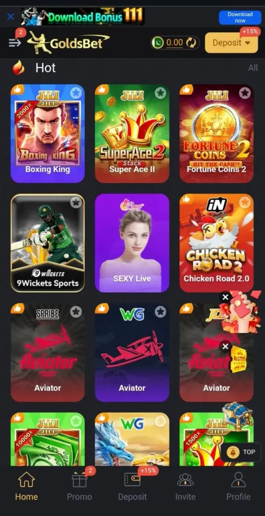 goldsbet game lobby image