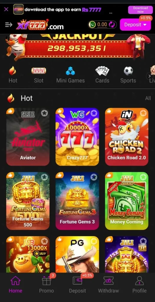 xf777 game lobby image
