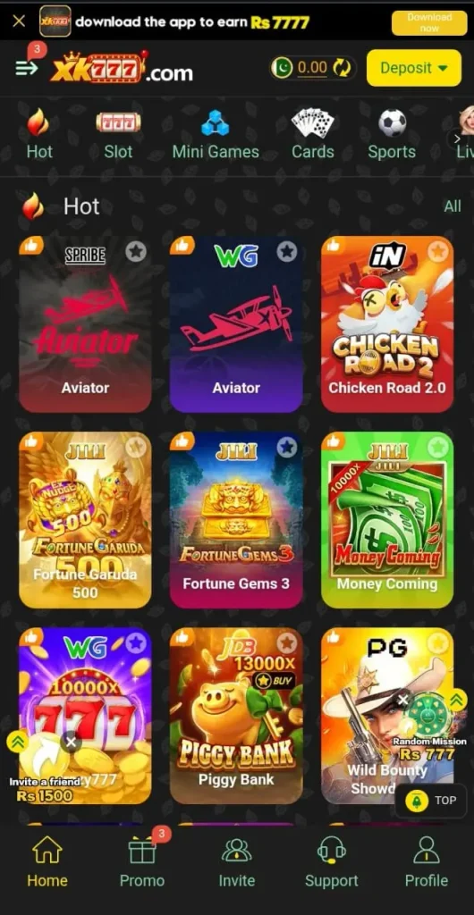 xk777 game lobby image